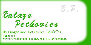 balazs petkovics business card